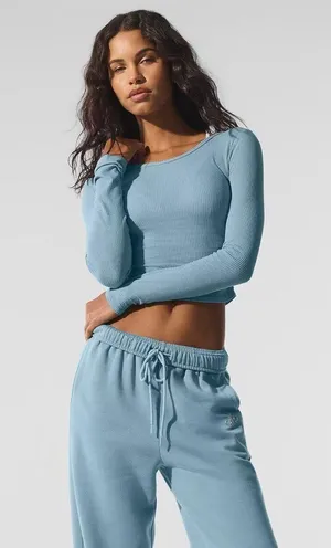 Alo Gather Long Sleeve Celestial Blue thumbnail 1