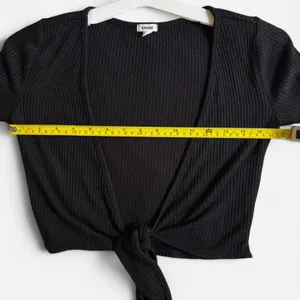 GARAGE Women's XS Black Ribbed Crop Top Casual Knit thumbnail 8