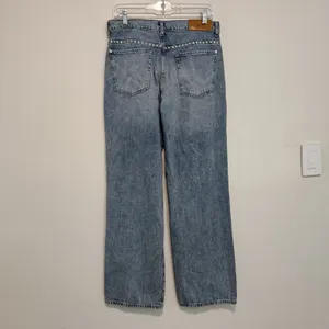 7 For All Mankind‎ Tess Studded Wide Leg Jeans Size 30 thumbnail 4