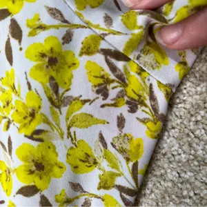 Imperfect yellow floral pocket dress vneck pointed collar lined‎ bright bohemian thumbnail 3