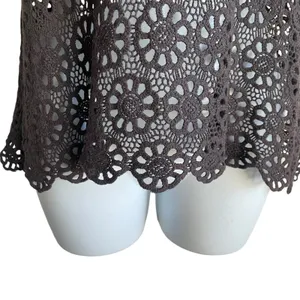 Pins‎ And Needles Womens Crochet Romantic Lace Shell Top XS Brown Indie Festival thumbnail 5