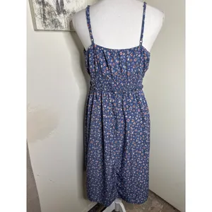 Inspired Hearts XL Milkmaid Coquette Midi Floral Dress- Smocked Underbust thumbnail 3