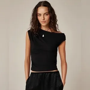 NWT!! J. CREW Stretch Cotton Blend Off the Shoulder Top Solid Black XXS XX-Small thumbnail 4