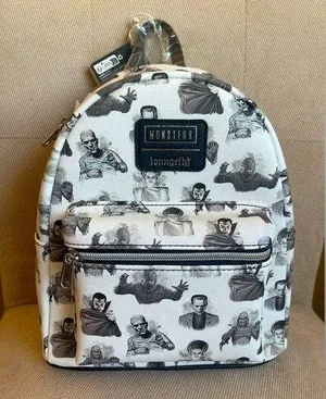 Loungefly Universal Monsters Icons Mini Backpack Frankenstein/Bride, Dracula NWT thumbnail 1
