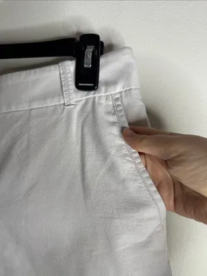 J.Crew Factory Classic Chino Cotton Twill White Mid-Rise Shorts 4.5” inseam sz 6 thumbnail 5