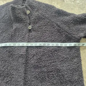 Barefoot Dreams QVC comfy button sweatshirt Cozy Chic Charcoal Teddy Jacket 2X thumbnail 9
