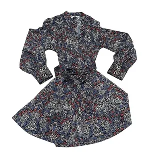 Zara Shirt Dress Womens Size M Multicolor Floral Paisley Mini Long Sleeve thumbnail 1