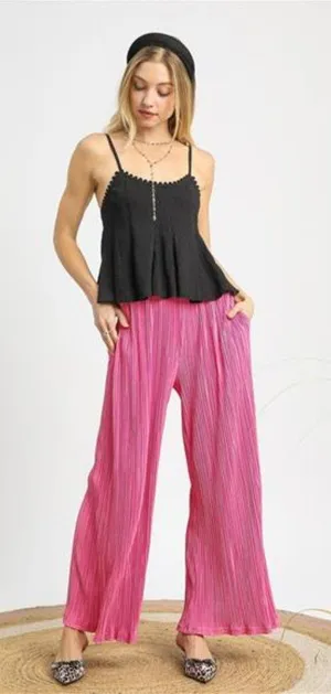 Umgee Wide Leg‎ Textured Pants thumbnail 1