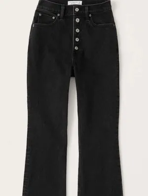 Abercrombie The Kick Flare Ultra High Rise Jeans - Black thumbnail 3