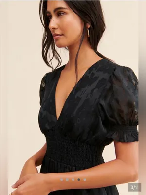 Anthropologie Hutch Black Burnout Wide Leg Jumpsuit thumbnail 3