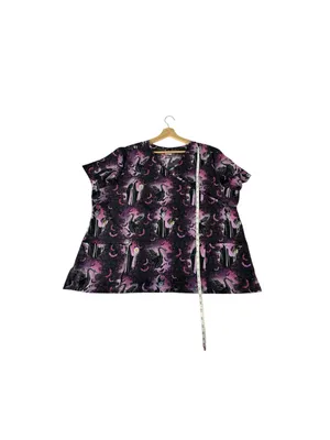Disney Maleficent Scrubstar Scrub Top 3X Purple Dragon Halloween Villains Goth thumbnail 9