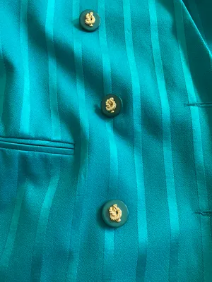 Executive Collection Vintage Teal Pinstripe Suit thumbnail 4