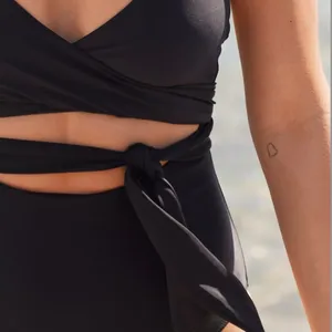 AERIE Sexy Flirty Resort Vacation Tropical Full Coverage Wrap One Piece Swimsuit thumbnail 2
