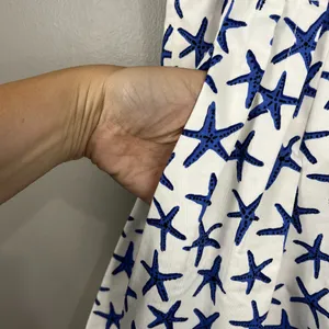 Kate Spade Broome Street Coastal Starfish Pleated Cotton A-Line Skirt EUC Size 4 thumbnail 6