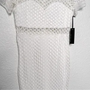 Lulus White Knot Crochet Mermaid Dress Sz M thumbnail 9