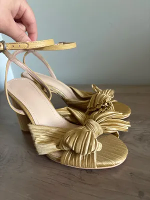 Block Heels Gold Size 6.5 thumbnail 1