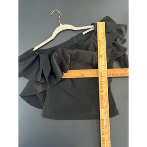 Alice + Olivia Top Women 2 Black Great Ruffle One Shoulder CC711301014 thumbnail 7