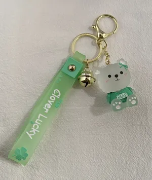 Teddy Bear Car Keychain Bell Keychain Charm Bag Charm Couple Gifts thumbnail 1