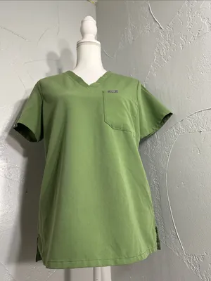 Figs Olive Green V-Neck Scrub Top thumbnail 8