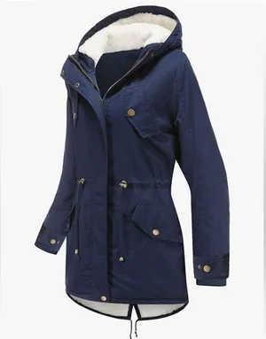 NEW Hooded Winter Coat Warm Fleeced Lined Long Jackets Thick Parka Jacket M thumbnail 4