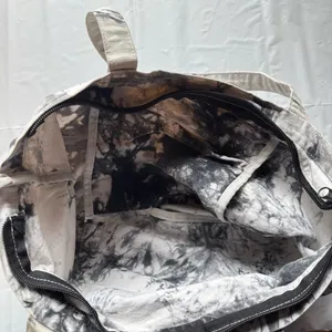 PINK Victoria’s Secret Black and Gray Acid Tie Dye Zip Top Canvas Tote thumbnail 11