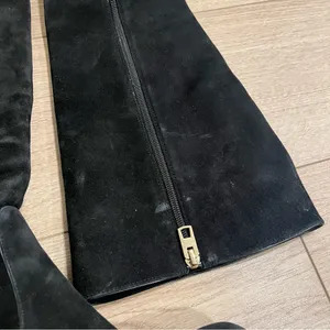 Coach Roma Black Tall Suede Heeled Knee High Boot Leather Size 10 thumbnail 2