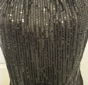 NWOT Black Sequin Stretch Halter Top Size M thumbnail 3