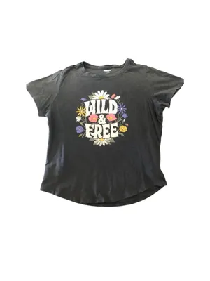Old Navy T-shirt Size L Gray Wild & Free thumbnail 2