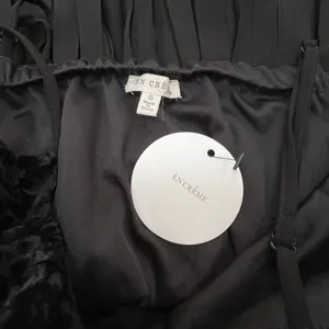 NWT En Creme Black Pleated Velour Chiffon Dress‎ Size Small S thumbnail 5