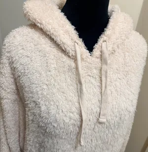 So Cozy Softest Sherpa Pullover Hoodie In Creamy Ivory Size XL thumbnail 5