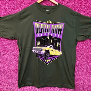 Death Row Records 213 LBC Skyline Low Rider Hip Hop Tee XL thumbnail 1