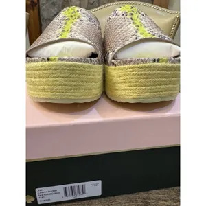 kate spade Zia‎ Espadrille Platform Sandal Snake Print Leather Slide Size 11 thumbnail 6