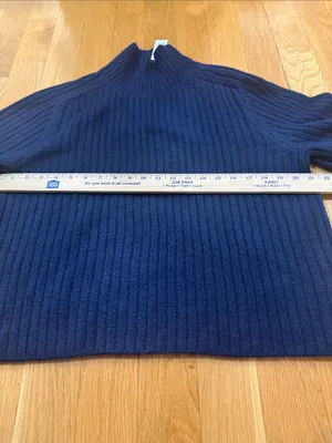 NWT Gap mocked neck ribbed navy blue sweater size medium. thumbnail 5