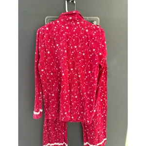 Victoria's Secret Y2k Red Star Print Cotton Flannel Pajama Set Womens M 2 Piece thumbnail 5