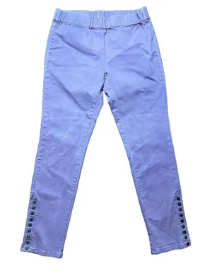Soft Surroundings Pull On Skinny‎ Jeans Snap Buttons Pink Sz M thumbnail 1
