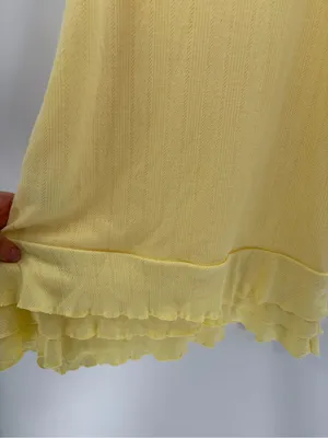 Edikted Yellow bohemian girly Ruffled Slip Dress with Pink Rose Accent size xs thumbnail 9