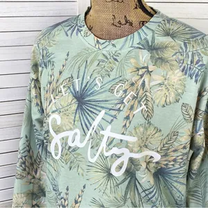 Body Glove Let's Get Salty Tropical Print Shirt Green Small‎ Crop Sweatshirt thumbnail 5