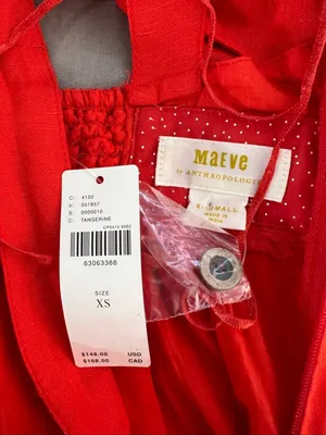 Maeve Anthropologie nwt Tangerine twist front mono dress size XS thumbnail 10