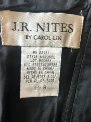 J.R. Nites By Carol Lin Vintage Black Beaded Corset Cropped Top Size 8 thumbnail 7