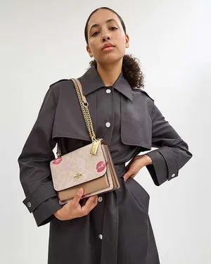 Coach Klare Crossbody Bag Signature Canvas & Leather With Lips Print CZ947 thumbnail 10