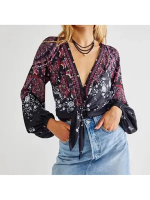 Free People Run Free Printed Tunic‎ Night Combo Size Medium thumbnail 3