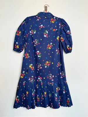 kate spade Navy Floral Tie-Waist Puff Sleeve Mini Dress thumbnail 10