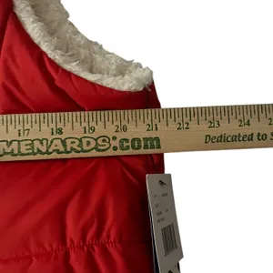 NBA Bulls Red Puffer Sherpa Vest Reversible‎ Womens Large Full Zip Sleeveless thumbnail 7