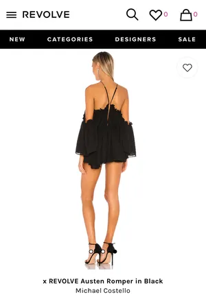 Michael Costello Revolve  Black Romper thumbnail 2