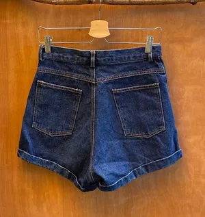 Let’s vitta denim high waisted cargo jean short thumbnail 2