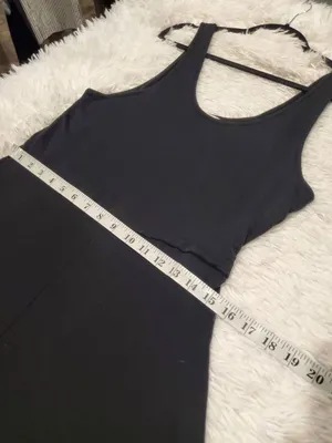 Marine Layer Lexi Rib Fit and Flare Midi Dress in Black XL thumbnail 5