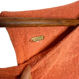 Free People Gauze Mesh Tunic Dress Oversized Cinnamon Orange Top L Boho‎ thumbnail 6