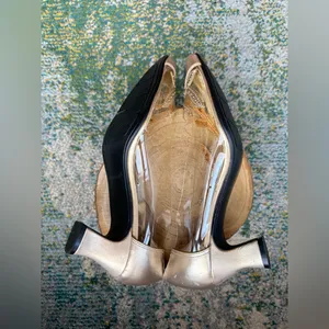 Vintage 90s Amanda clear gold floral formal bridal shoes, size 8 thumbnail 7