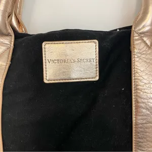 Victoria’s Secret rose gold canvas large tote bag thumbnail 3