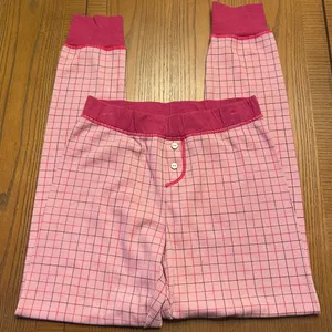 Free People‎ Intimately Chill Evening Pink Plaid Pajama Lounge Pants Size XS thumbnail 4